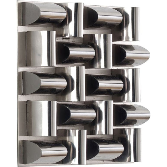 Arete Wall Tile by Phillips Collection in silver. Made from metal in a modern style.