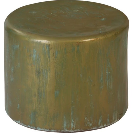 Button End Table by Phillips Collection in olive and lichen. Made from resin, fiberglass in a modern style.