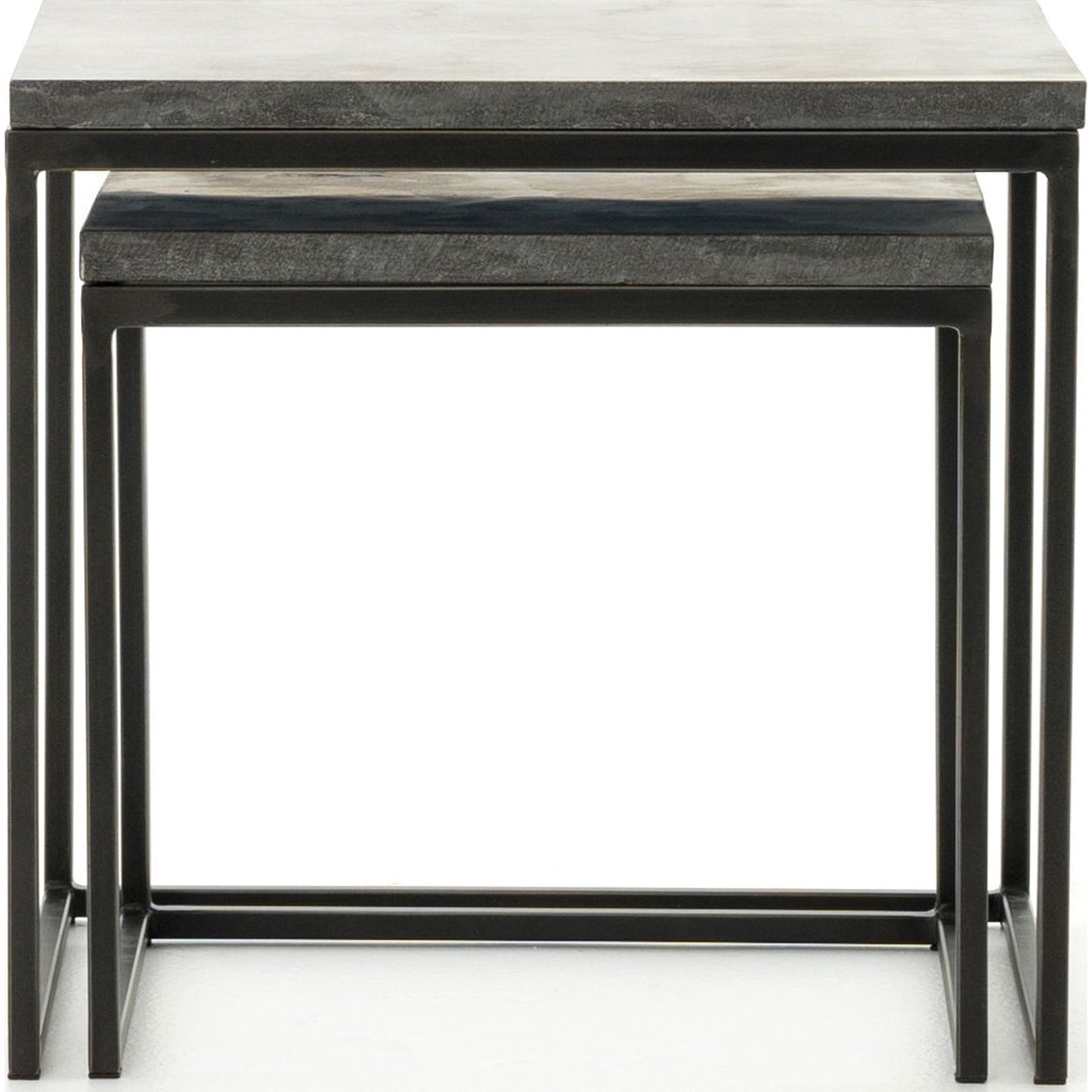 006 S-279343 | Additional Silo | Harlow Nesting End Tables by Four Hands in blue stone, gunmetal. Made from bluestone, iron in a modern style.