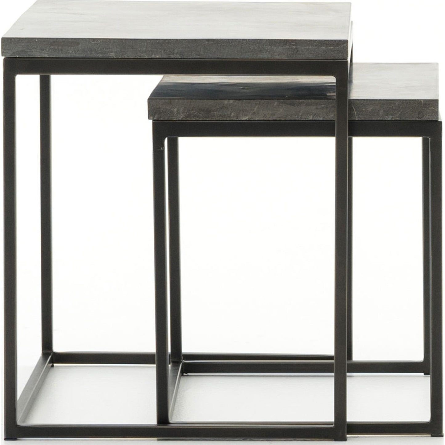 008 S-279343 | Additional Silo | Harlow Nesting End Tables by Four Hands in blue stone, gunmetal. Made from bluestone, iron in a modern style.