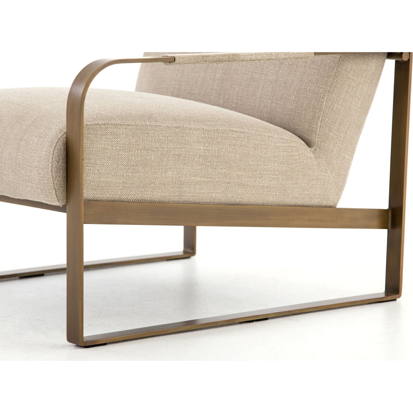 003 S-279376 | Additional Silo | Jules Chair by Four Hands in stnwsh print ecru, antique brs and stonewash print ecru. Made from 100% flax, linen, iron, 100% polyester in a modern style.
