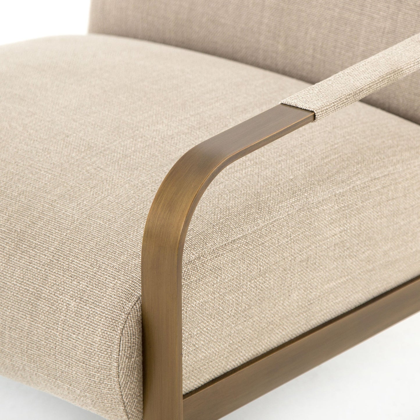 005 S-279376 | Additional Silo | Jules Chair by Four Hands in stnwsh print ecru, antique brs and stonewash print ecru. Made from 100% flax, linen, iron, 100% polyester in a modern style.