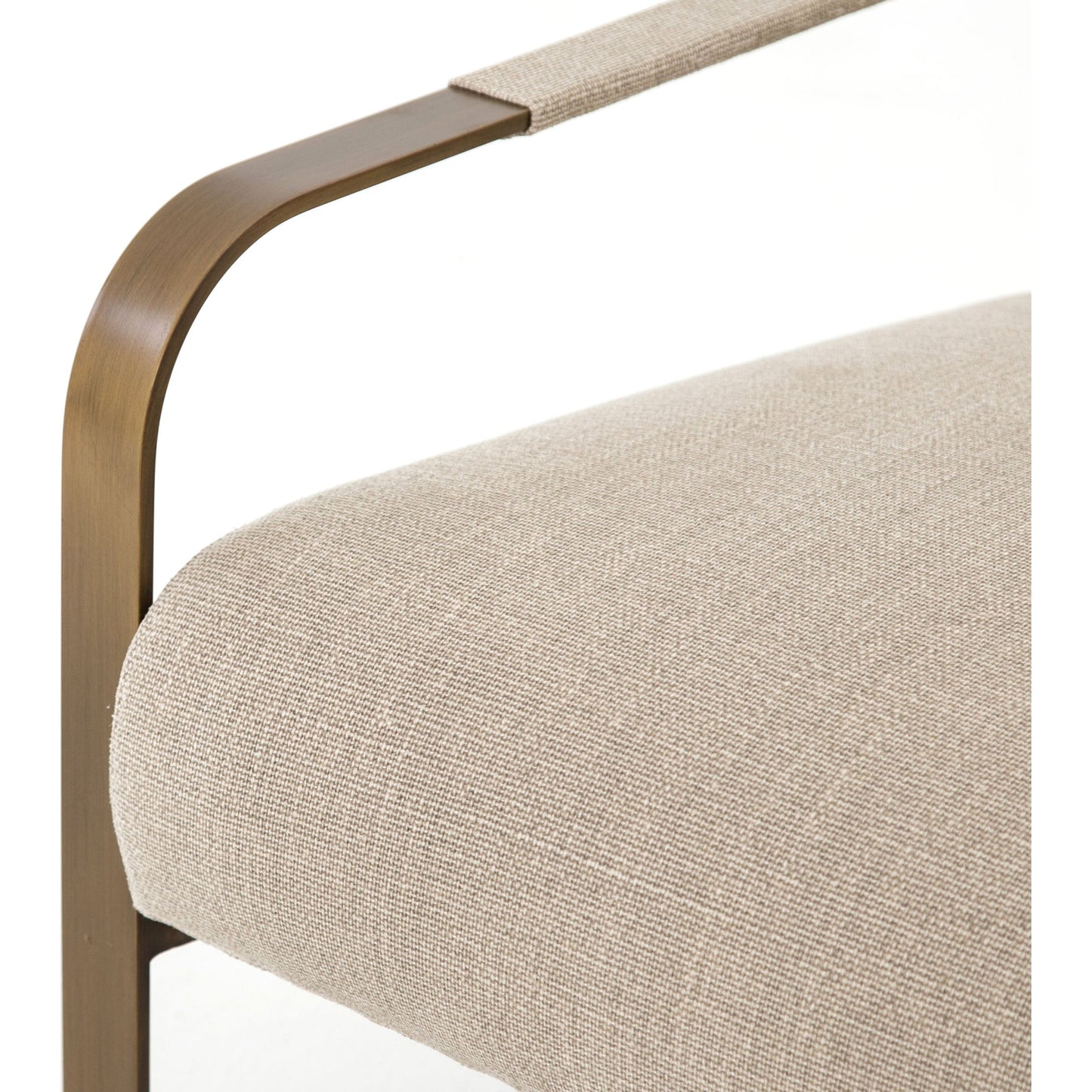 006 S-279376 | Additional Silo | Jules Chair by Four Hands in stnwsh print ecru, antique brs and stonewash print ecru. Made from 100% flax, linen, iron, 100% polyester in a modern style.