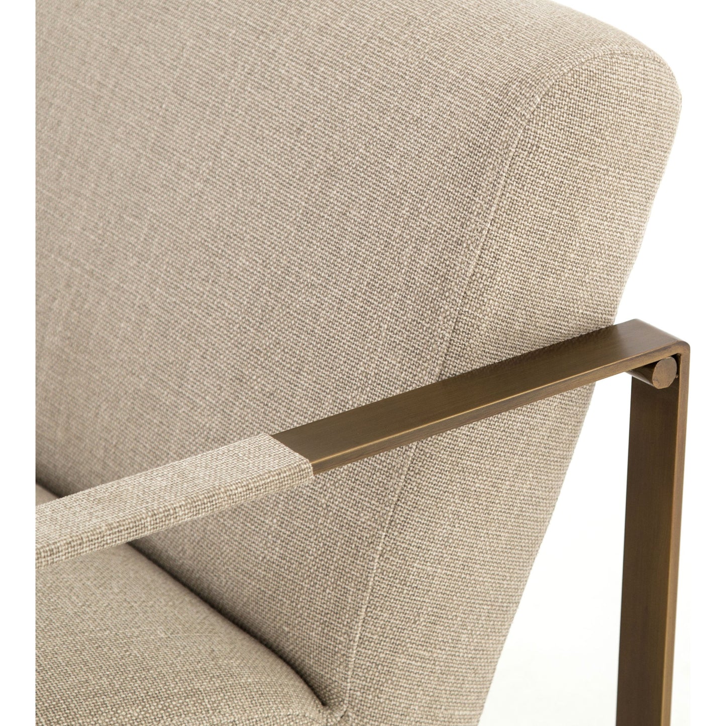 008 S-279376 | Additional Silo | Jules Chair by Four Hands in stnwsh print ecru, antique brs and stonewash print ecru. Made from 100% flax, linen, iron, 100% polyester in a modern style.