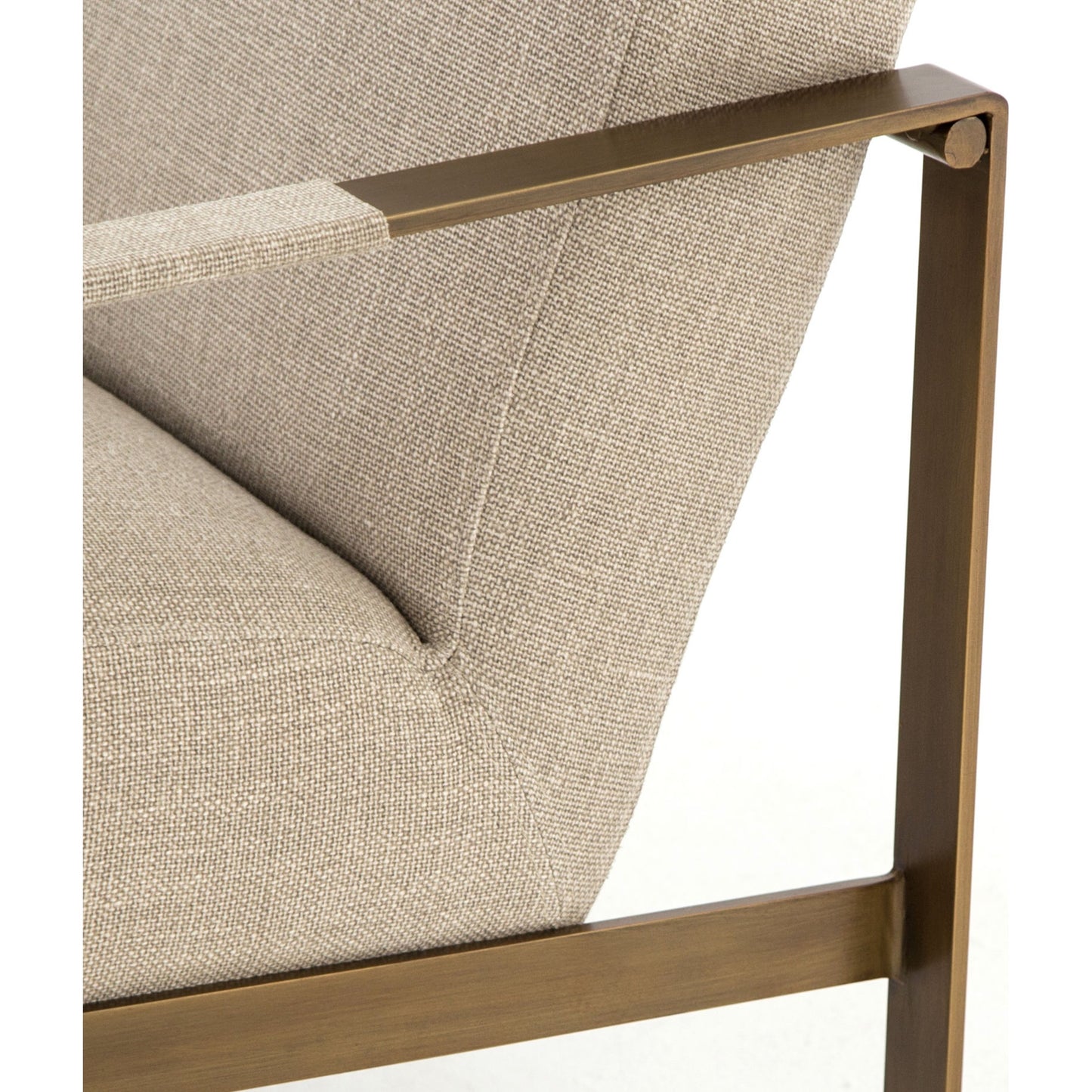 009 S-279376 | Additional Silo | Jules Chair by Four Hands in stnwsh print ecru, antique brs and stonewash print ecru. Made from 100% flax, linen, iron, 100% polyester in a modern style.