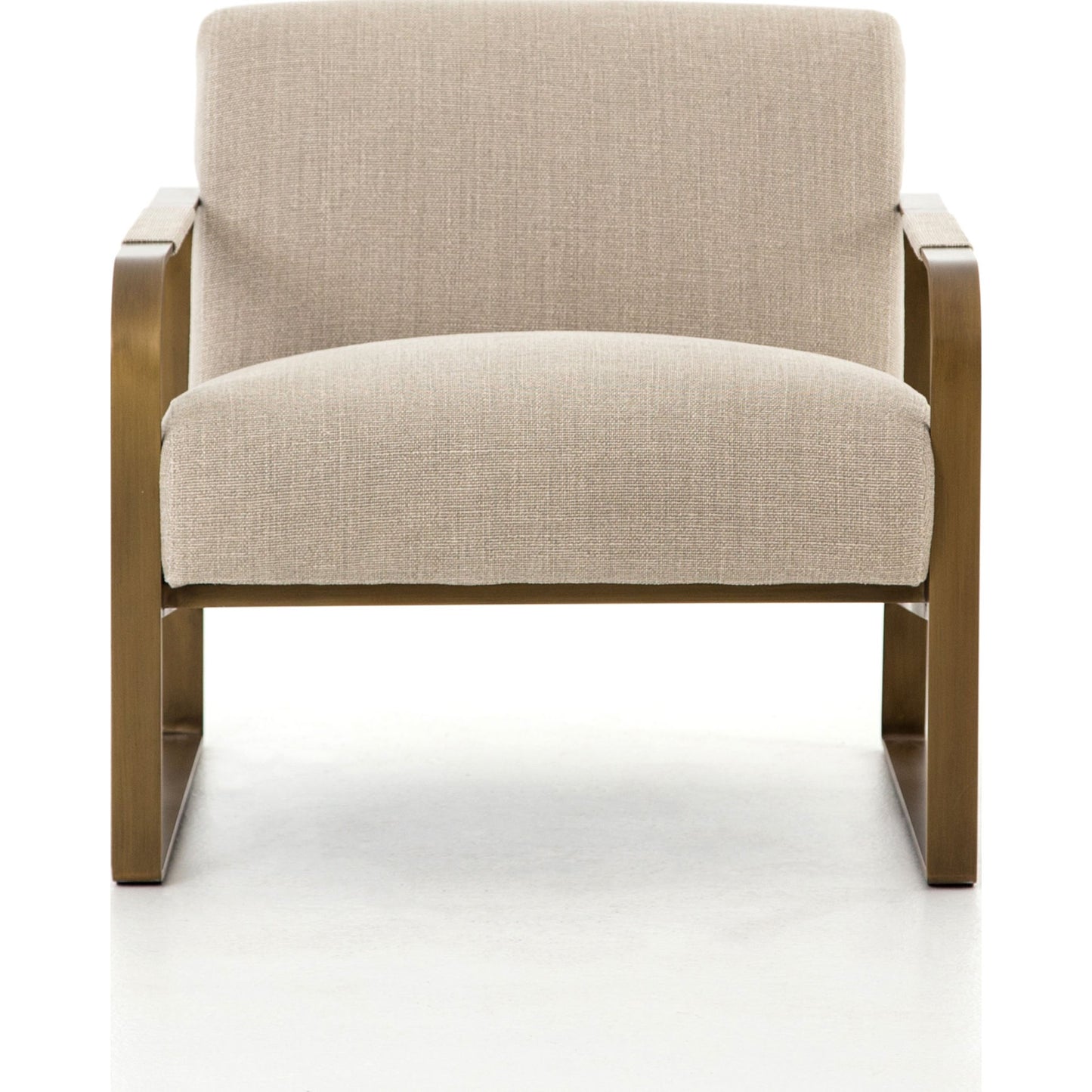 010 S-279376 | Additional Silo | Jules Chair by Four Hands in stnwsh print ecru, antique brs and stonewash print ecru. Made from 100% flax, linen, iron, 100% polyester in a modern style.