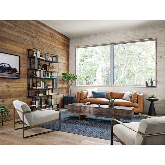 Jules Chair by Four Hands in stnwsh print ecru, antique brs and stonewash print ecru. Made from 100% flax, linen, iron, 100% polyester in a modern style.