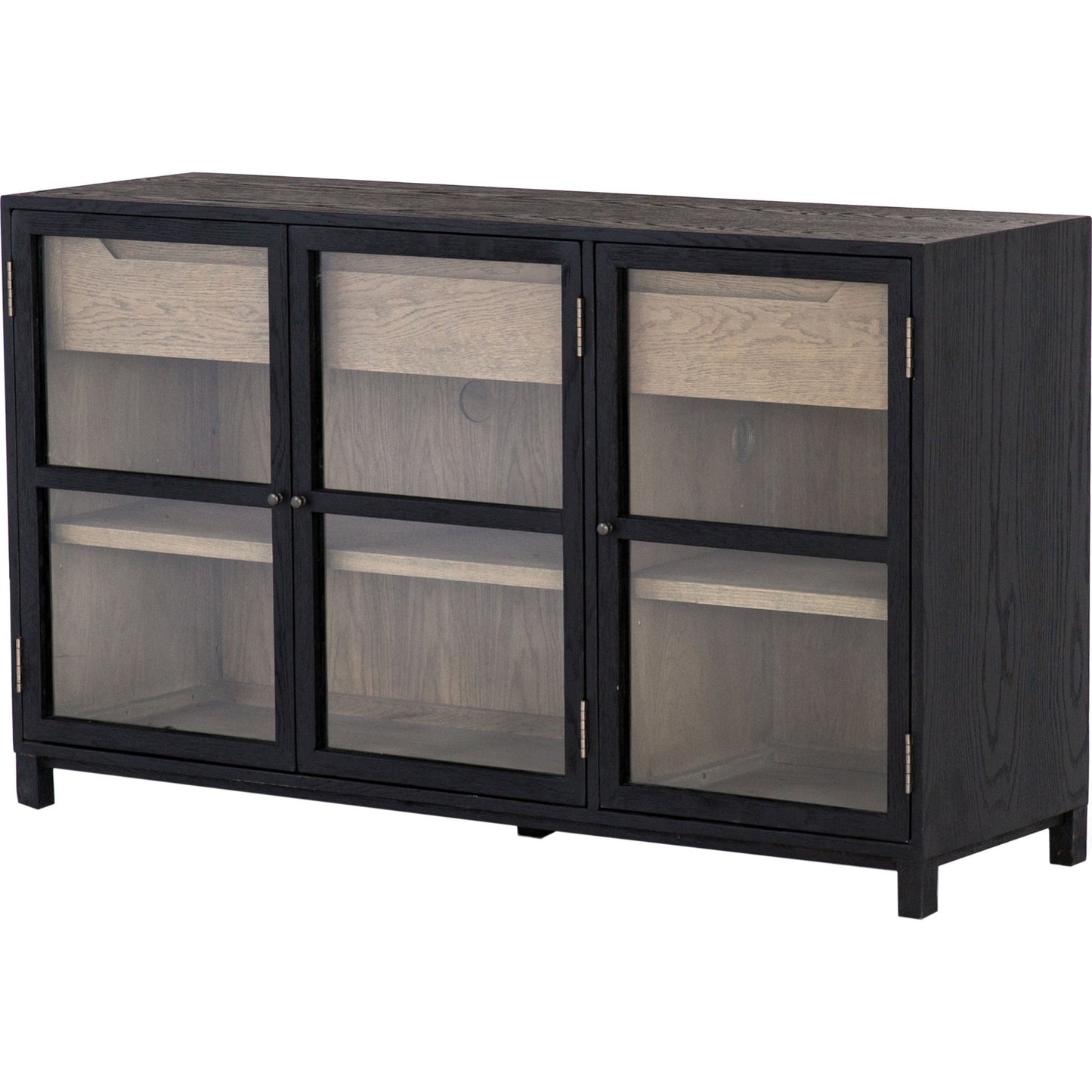 001 SR-369139 | Additional Silo | Millie Sideboard by Four Hands in matte black, drifted oak. Made from unique in a modern style.