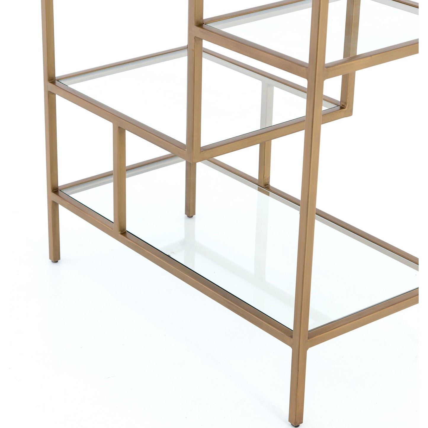 005 S-279347 | Additional Silo | Helena Bookcase by Four Hands in antique brass, clear glass. Made from iron, tempered glass in a cottage & farmhouse style.