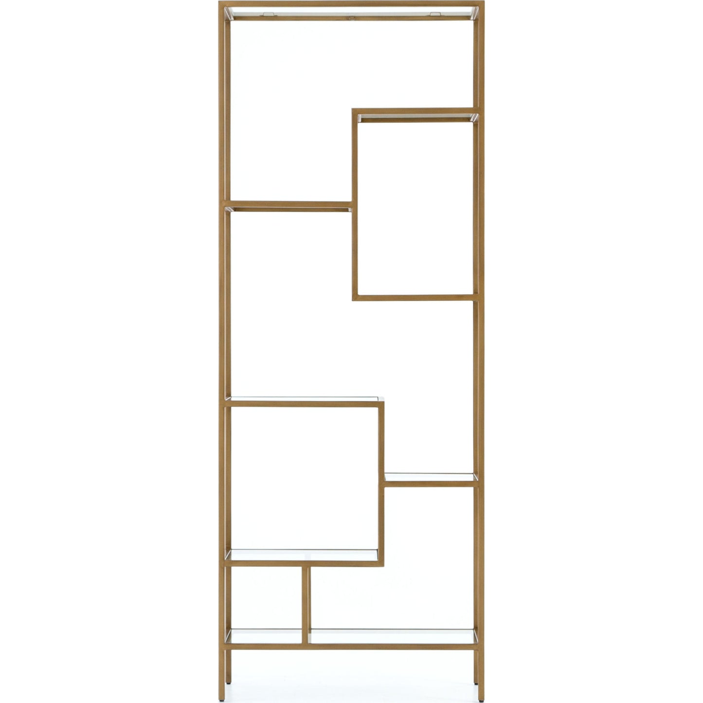 006 S-279347 | Additional Silo | Helena Bookcase by Four Hands in antique brass, clear glass. Made from iron, tempered glass in a cottage & farmhouse style.