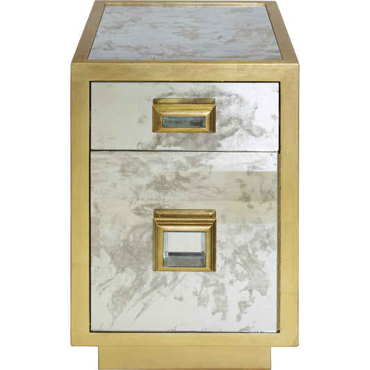 Cisco Side Table by Worlds Away. Made from hardwood solids, mdf, glass, metal in a modern style.