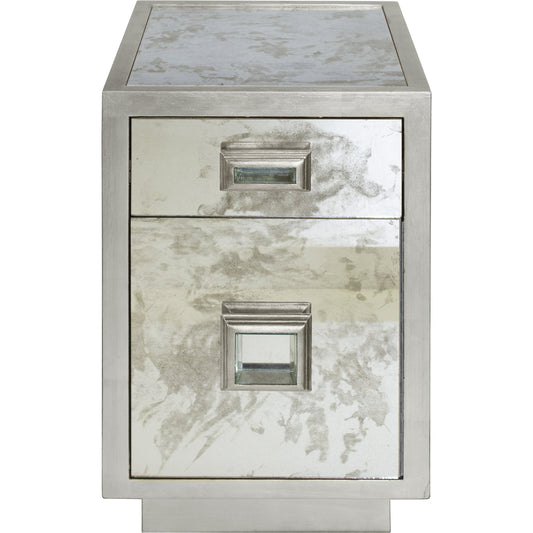 Cisco Side Table by Worlds Away. Made from hardwood solids, mdf, glass, metal in a modern style.