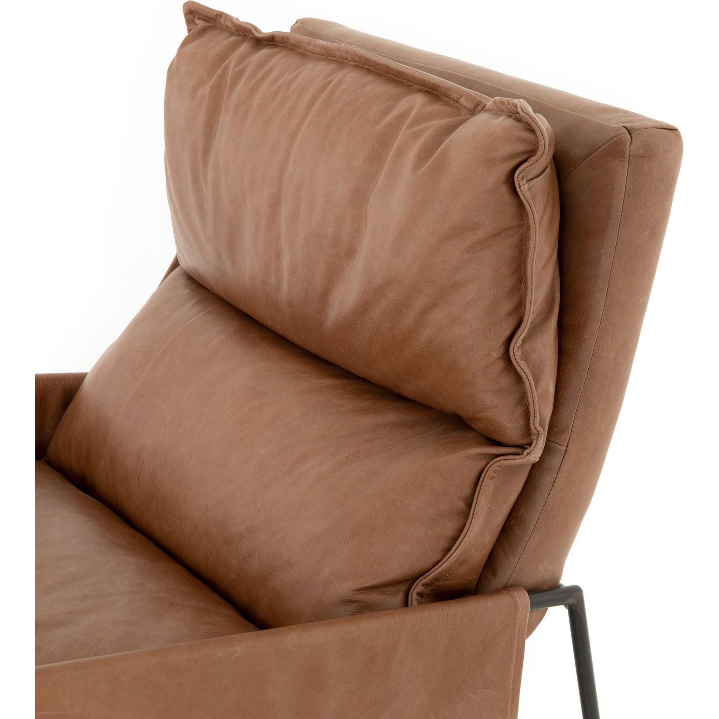 008 SR-810048 | Additional Silo | Taryn Chair by Four Hands. Made from top grain leather, iron, 100% polyester in a modern style.