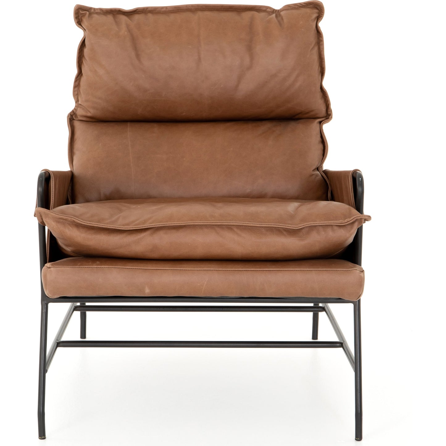 011 SR-810048 | Additional Silo | Taryn Chair by Four Hands. Made from top grain leather, iron, 100% polyester in a modern style.
