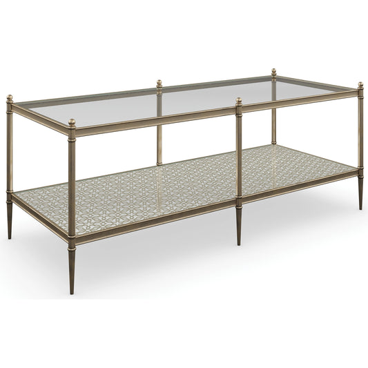 Perfectable Coffee Table by Caracole in new gold. Made from metal in a transitional style.