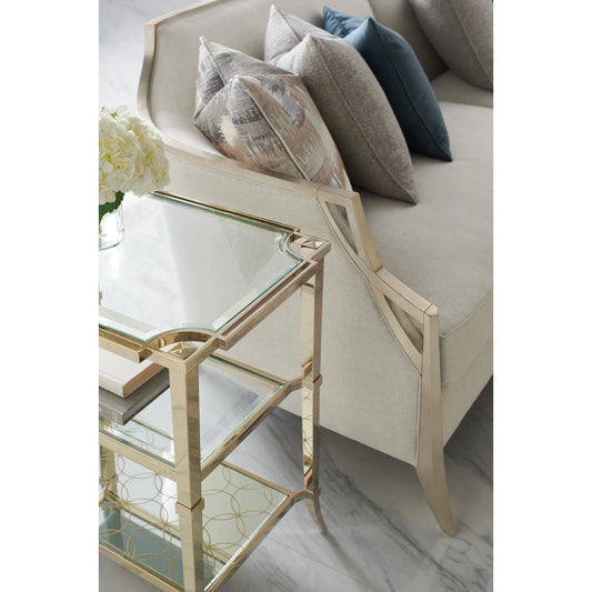 Third Times a Charm by Caracole in gold, mirrored, silver and whisper of gold, soft silver leaf. Made from metal, glass in a modern style.