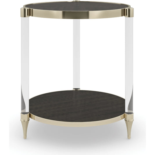 End Game by Caracole in acrylic, gold and charred bark, whisper of gold. Made from birch, metal, acrylic, dyed makore in a modern style.