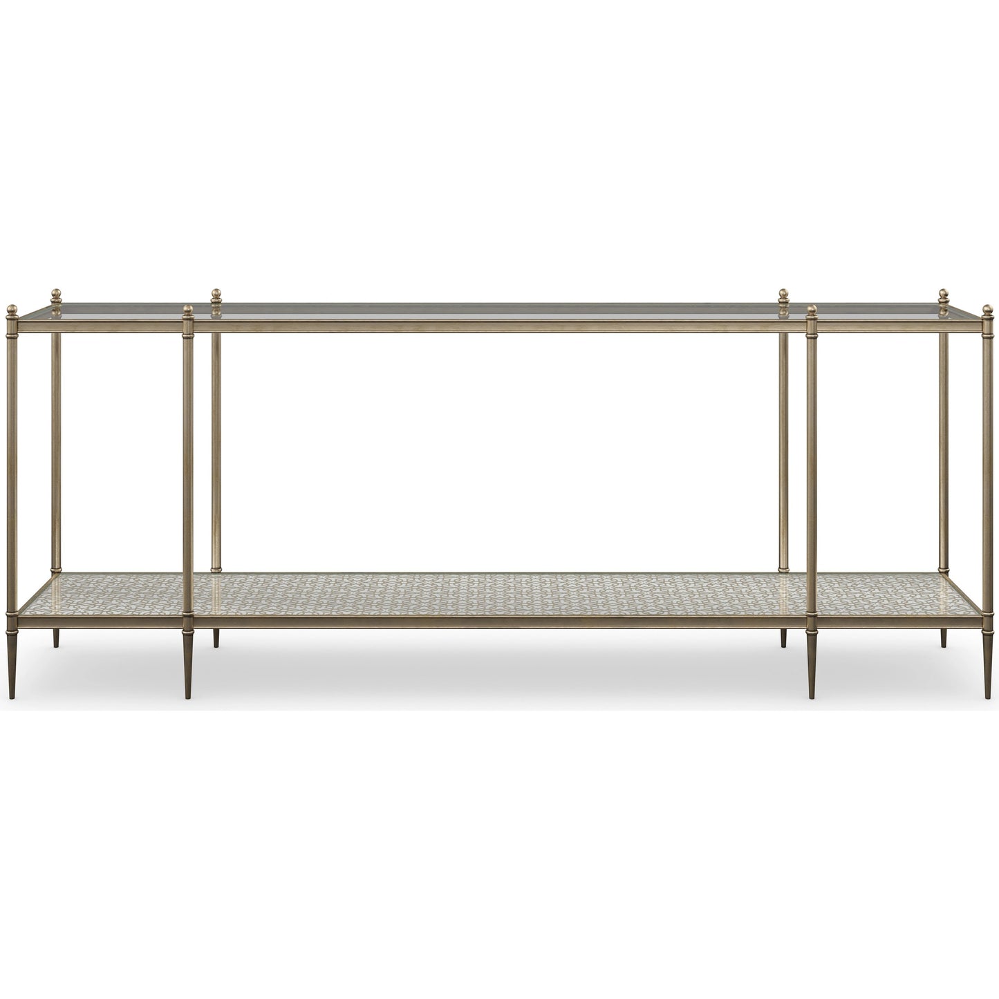 002 SI-1955672 | Additional Silo | Perfection Console Table by Caracole in new gold. Made from metal in a transitional style.