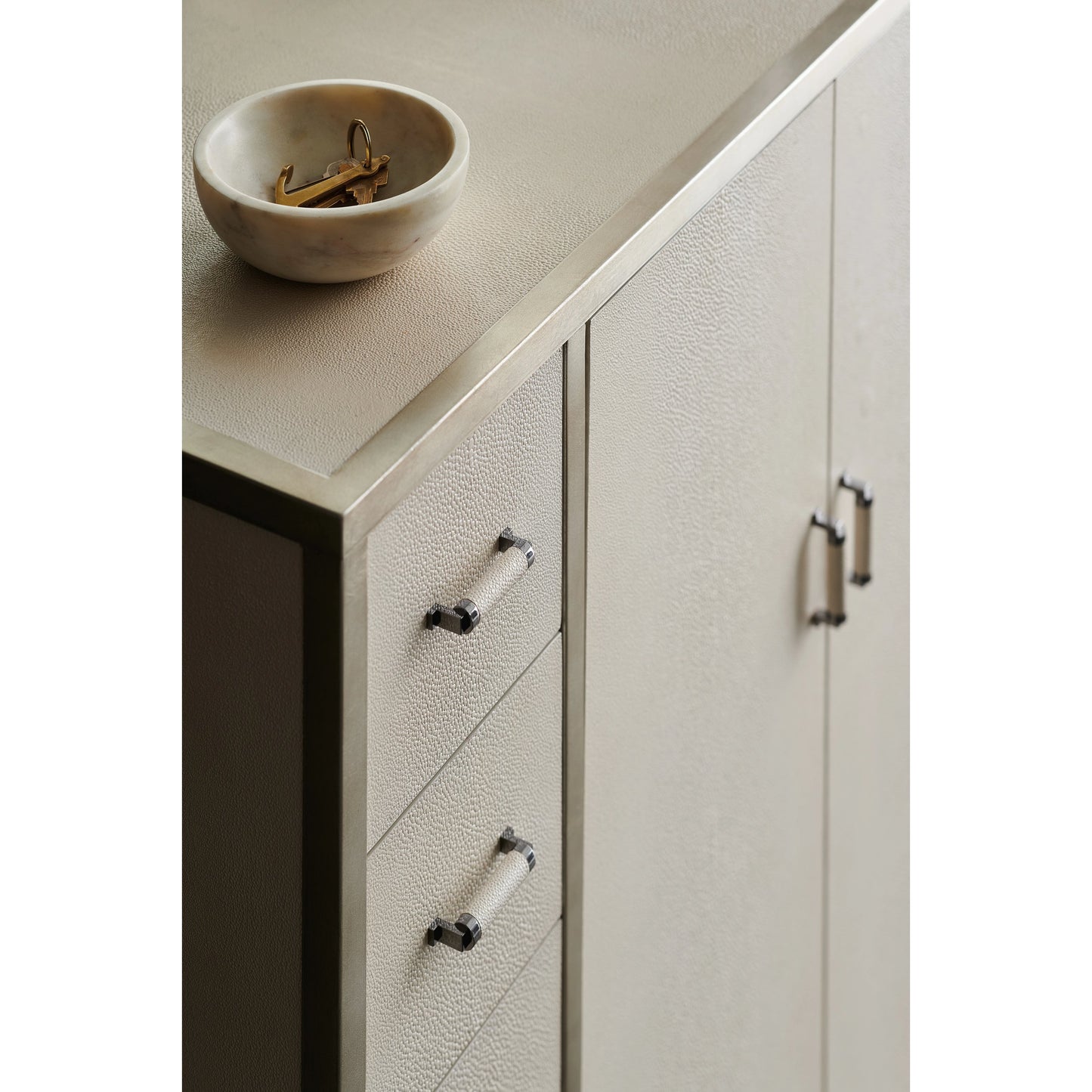 003 SI-1955677 | Additional Silo | What's in Store? by Caracole in shagreen, charcoal, pearl and pearl, charcoal leaf. Made from birch in a modern style.