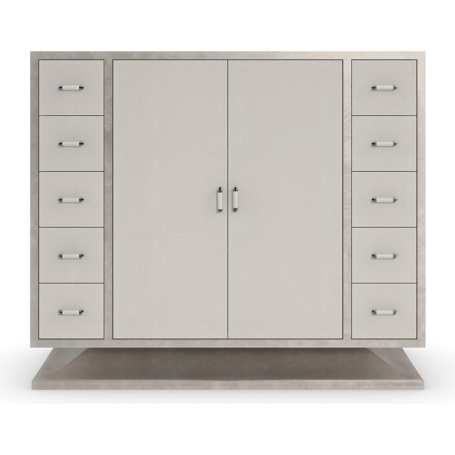 002 SI-1955677 | Additional Silo | What's in Store? by Caracole in shagreen, charcoal, pearl and pearl, charcoal leaf. Made from birch in a modern style.