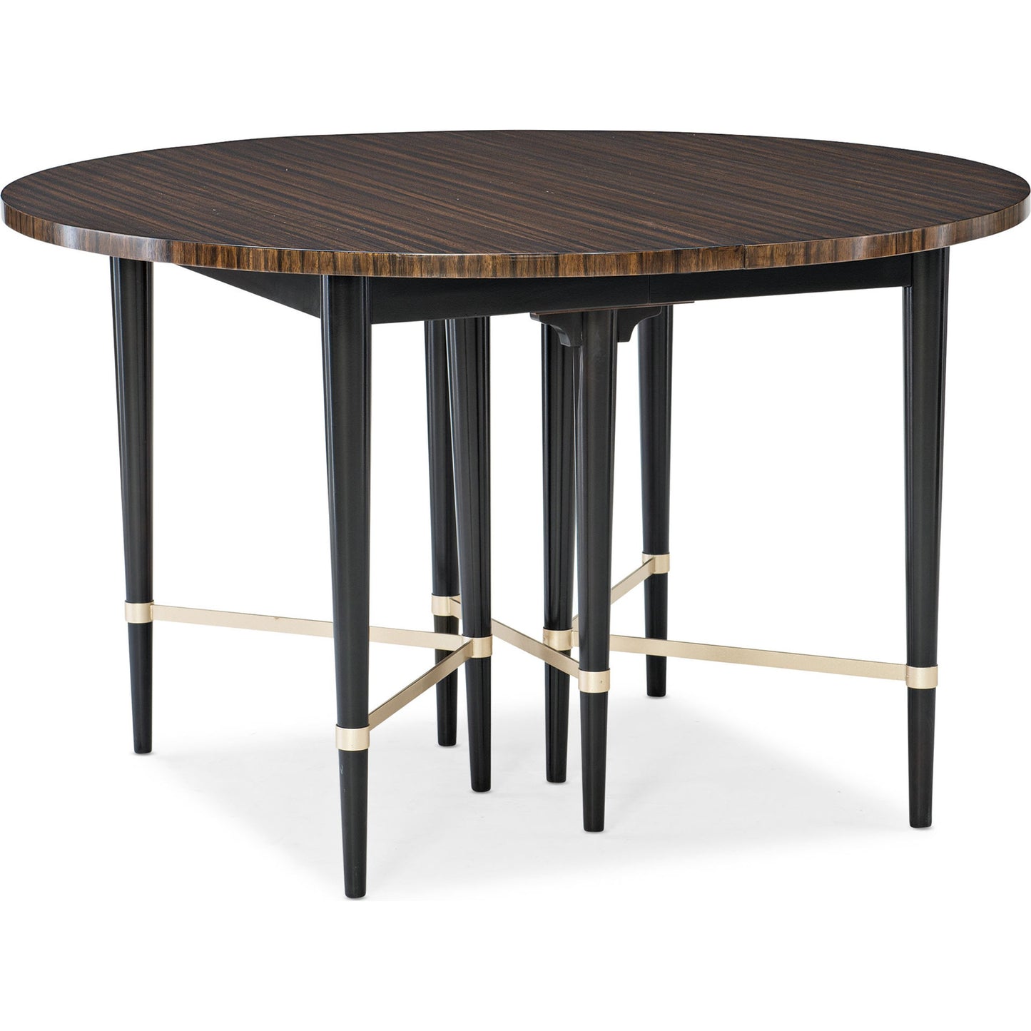 006 SR-783846 | Additional Silo | Long and Short of It by Caracole in black and saddle, black saddle, neutral metallic. Made from birch, quartered paldao in a transitional style.