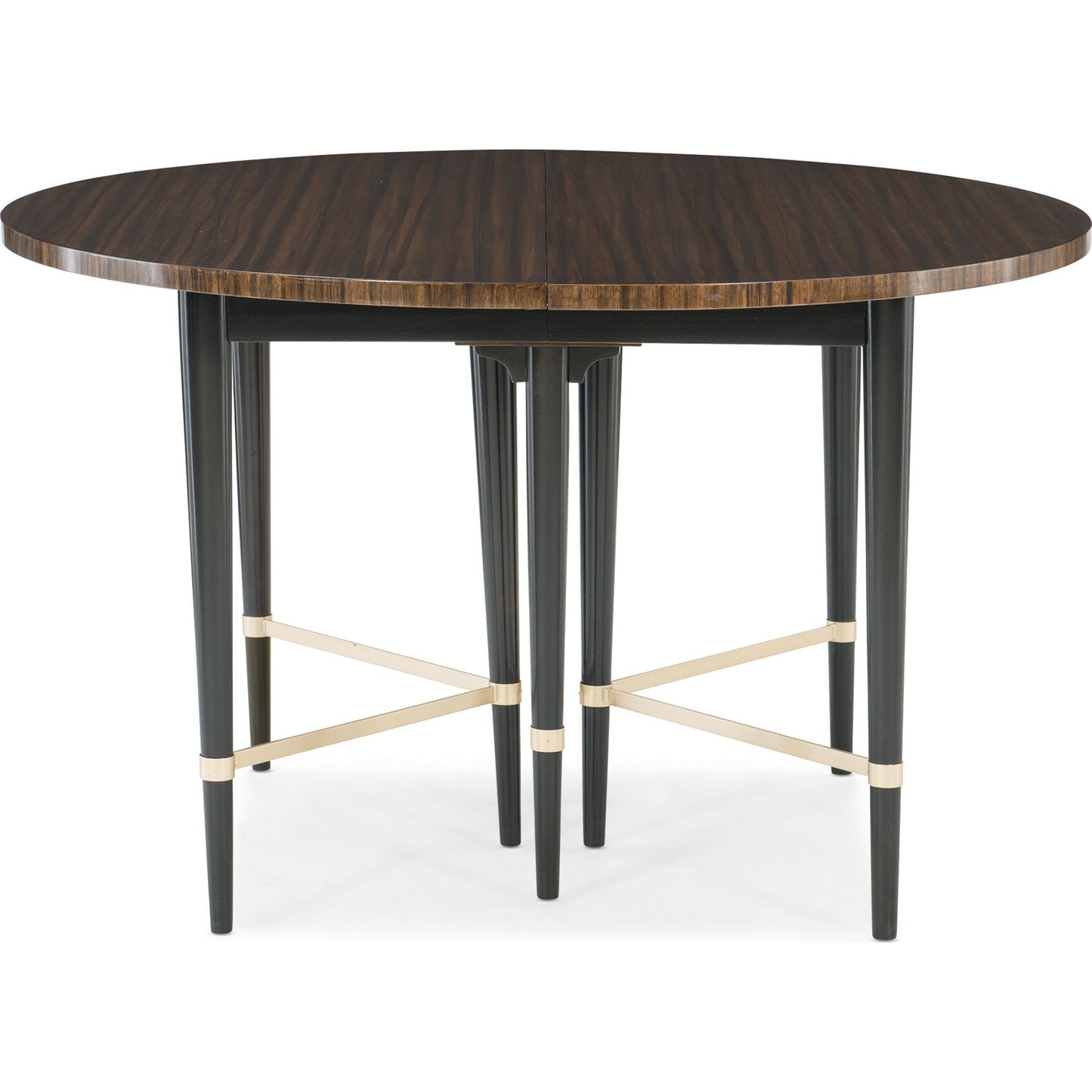 001 SR-783846 | Additional Silo | Long and Short of It by Caracole in black and saddle, black saddle, neutral metallic. Made from birch, quartered paldao in a transitional style.
