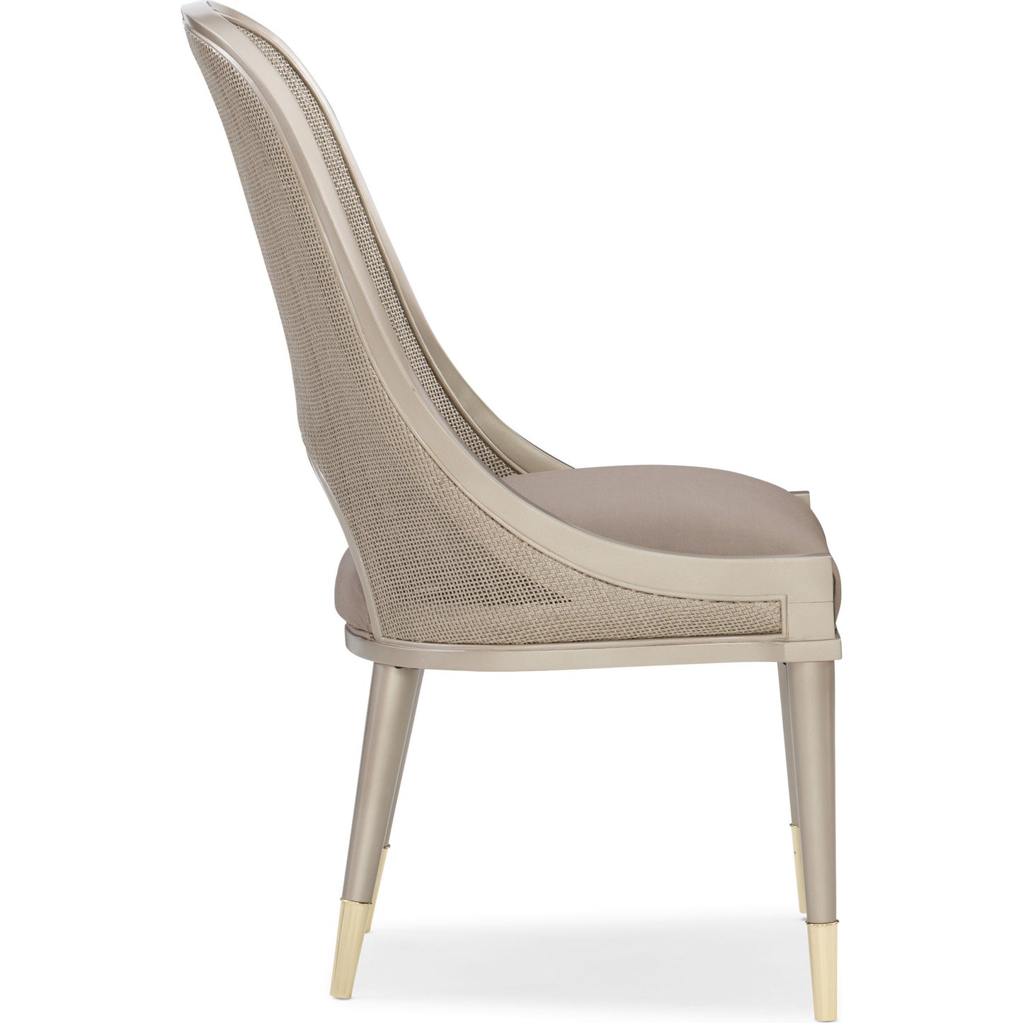 004 SR-783811 | Additional Silo | Cane I Join You by Caracole in gold and neutral metallic. Made from birch, woven cane in a transitional style.