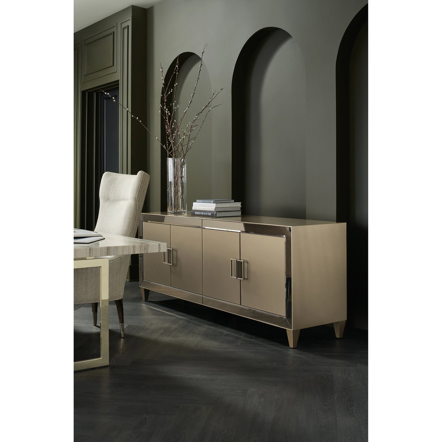 005 SR-783847 | Lifestyle | Media Mogul by Caracole in golden shimmer, bronze and golden shimmer. Made from birch, maple in a transitional style.