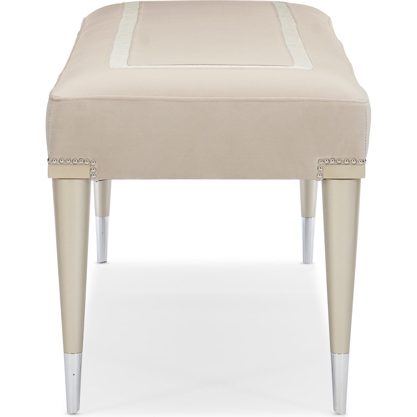 003 SR-877700 | Additional Silo | Boarding on Beautiful Bench by Caracole in silver, steel and soft silver paint. Made from birch in a traditional style.