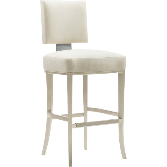 Reserved Seating Bar Stool by Caracole in seal skin, whisper of gold. Made from birch in a modern style.