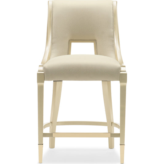 In Good Taste Counter Stool by Caracole in gold and allusion gold. Made from birch in a modern style.
