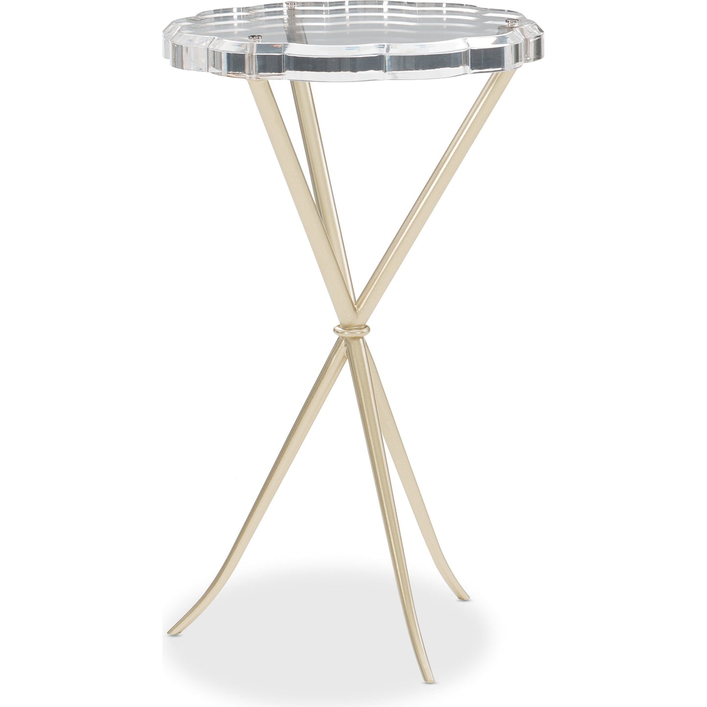 003 SR-877742 | Additional Silo | In a Tizzy Side Table by Caracole in acrylic and neutral metallic. Made from acrylic, metal in a modern style.