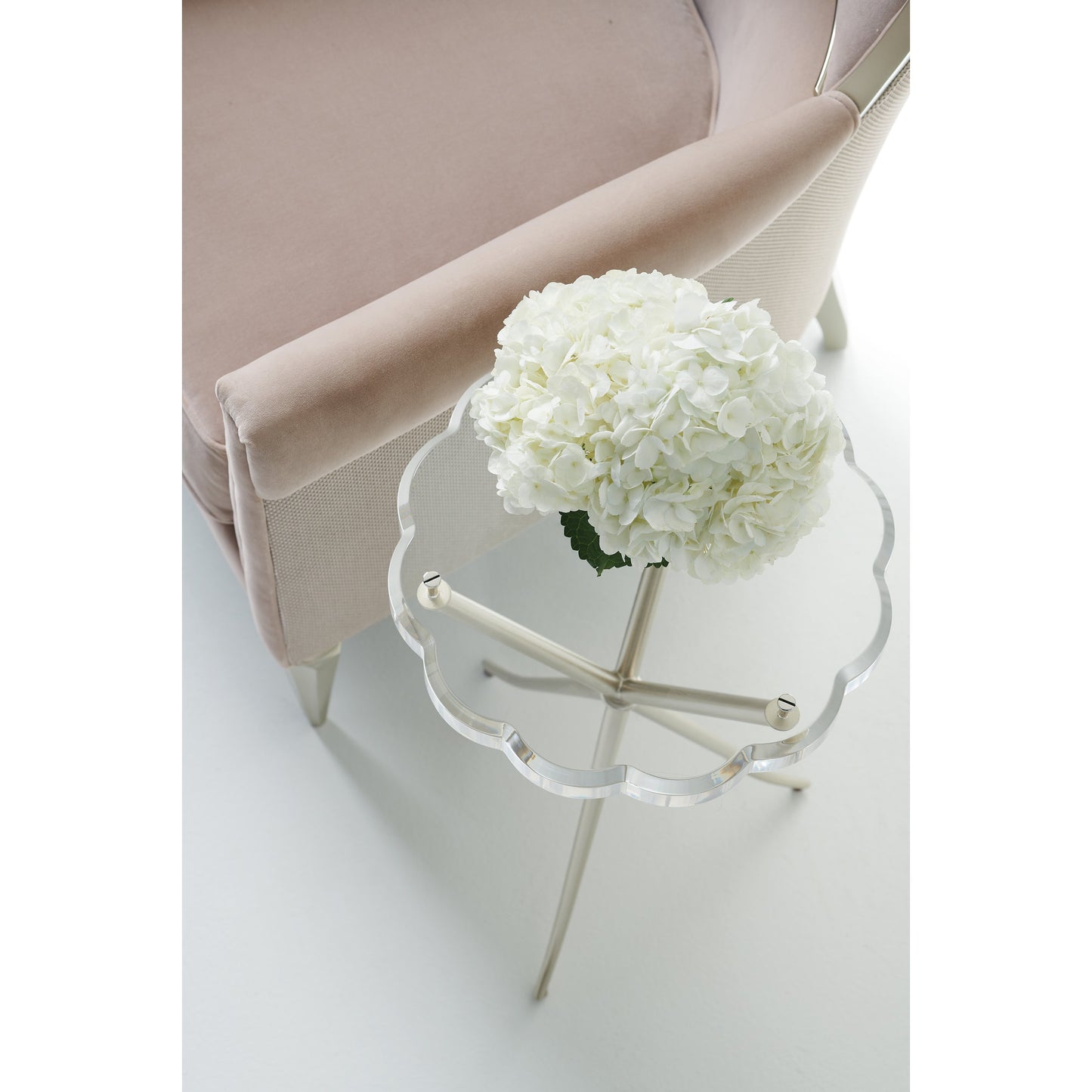 004 SR-877742 | Additional Silo | In a Tizzy Side Table by Caracole in acrylic and neutral metallic. Made from acrylic, metal in a modern style.
