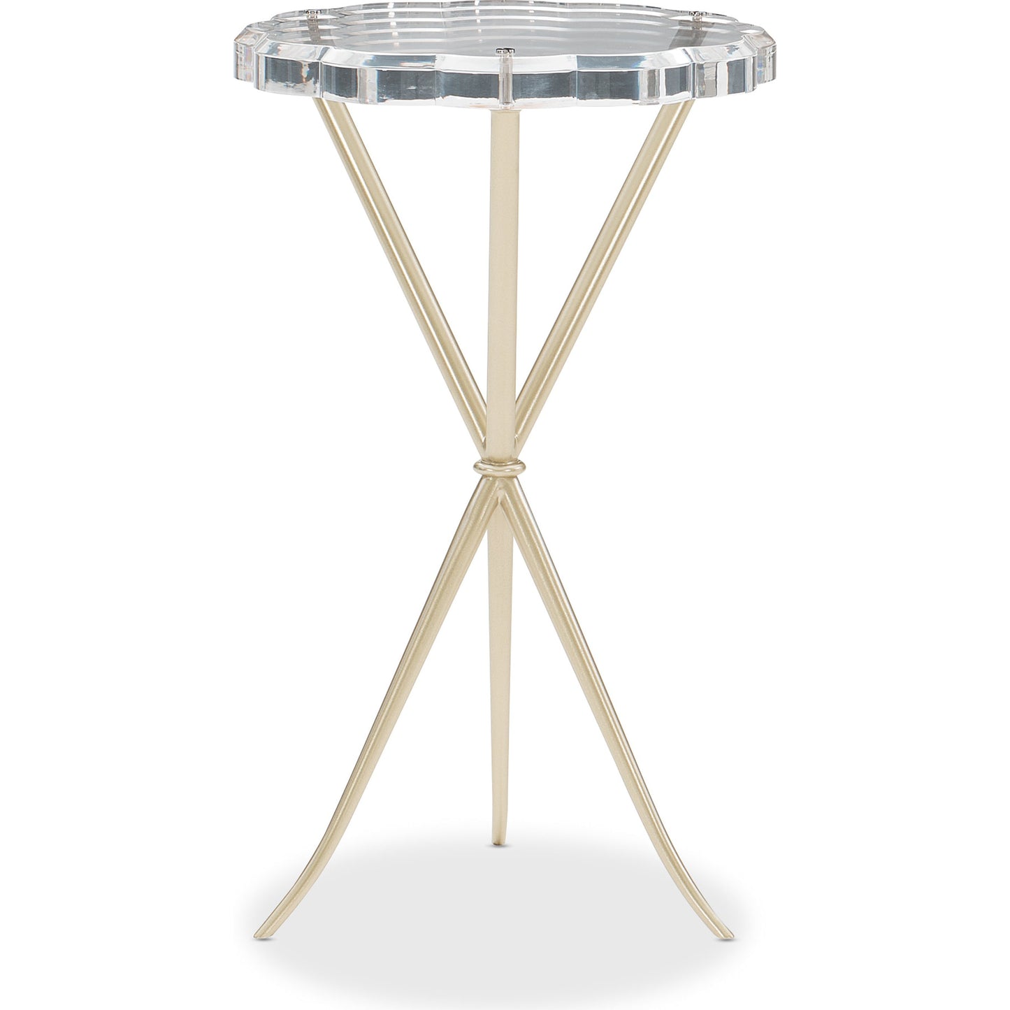 002 SR-877742 | Additional Silo | In a Tizzy Side Table by Caracole in acrylic and neutral metallic. Made from acrylic, metal in a modern style.