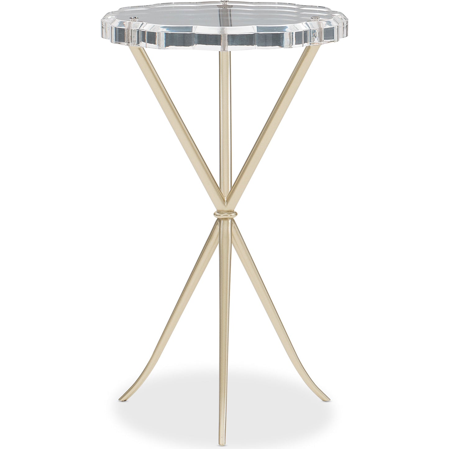 001 SR-877742 | Additional Silo | In a Tizzy Side Table by Caracole in acrylic and neutral metallic. Made from acrylic, metal in a modern style.