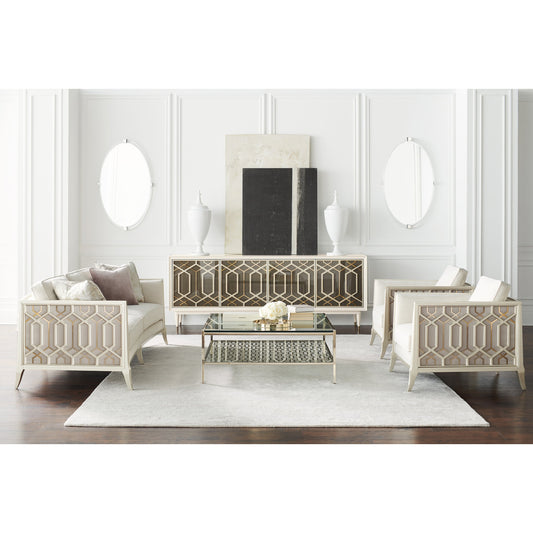 Outside Interest Entertainment by Caracole in white, brown, champagne gold, maple and almost white, champagne gold. Made from birch, maple in a transitional style.