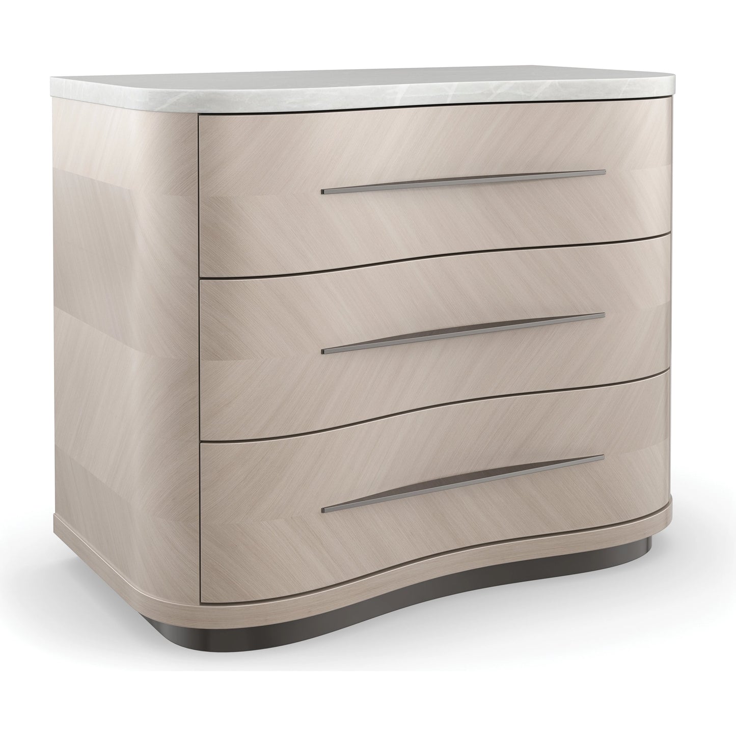 001 SI-1955749 | Primary Silo | Nomadic by Caracole in bronze, white, marble and moonstone, seal skin. Made from birch, marble, koto in a modern style.