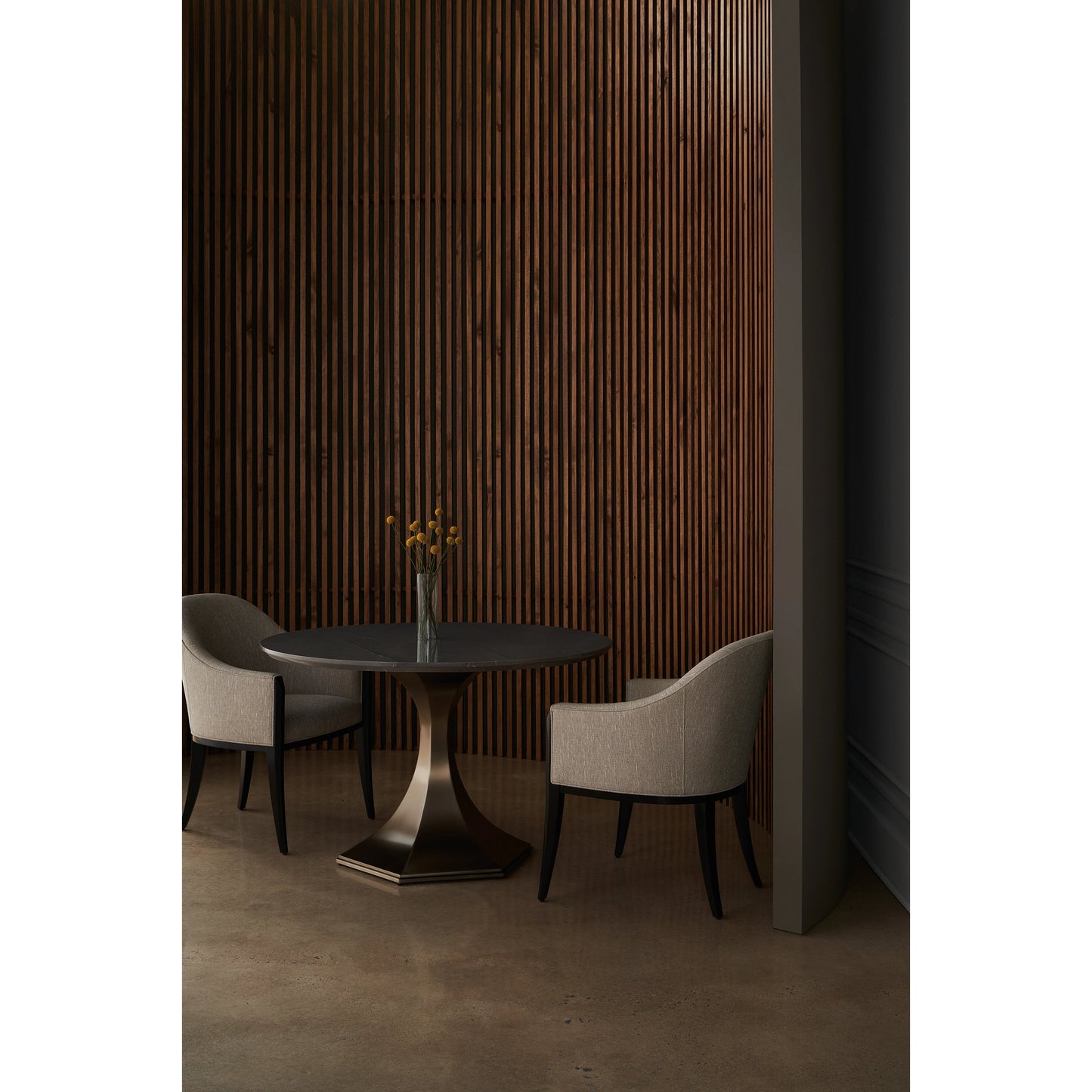 005 SI-1955759 | Lifestyle | Top Brass by Caracole in grey, marble and afterglow, brushed antique brass. Made from metal, stone in a modern style.