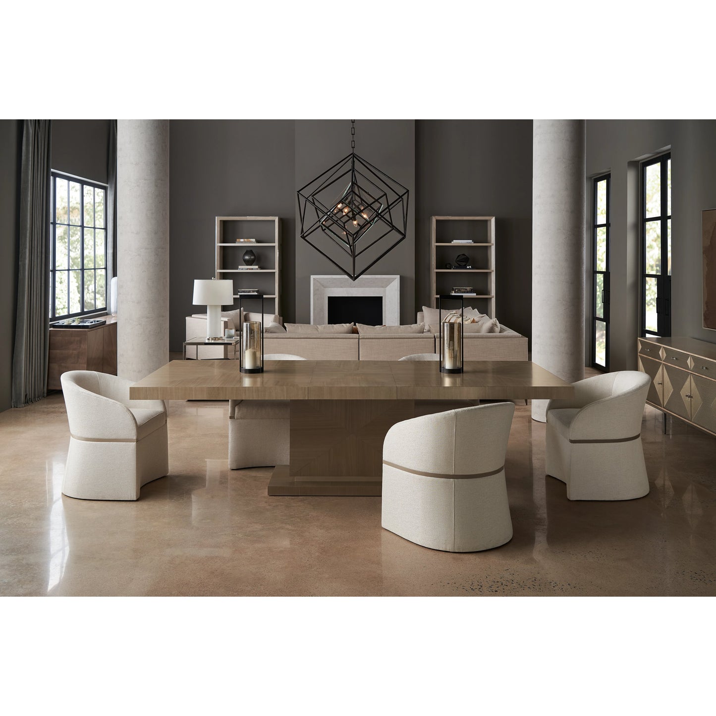 006 SI-1955760 | Lifestyle | Horizon by Caracole in gray and woodland grey, sparkling argent. Made from birch, coffee japanese sen in a modern style.