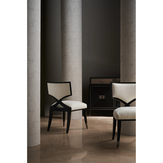 First Chair by Caracole in ivory, dark chocolate, bronze and dark chocolate. Made from birch in a modern style.
