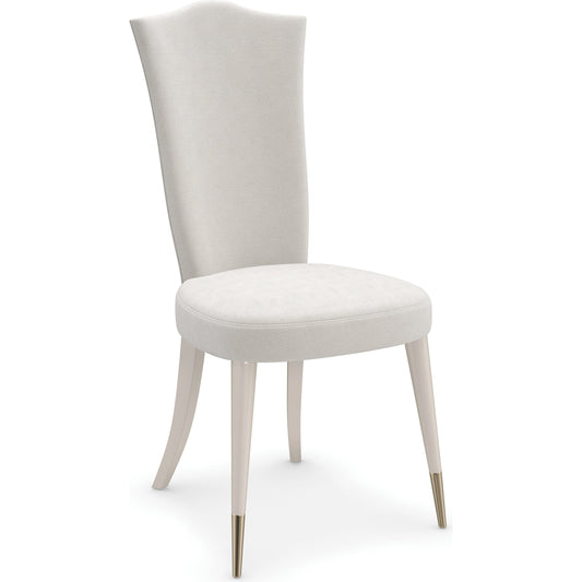Cherub Side Chair by Caracole in natural and matte pearl. Made from birch in a modern style.