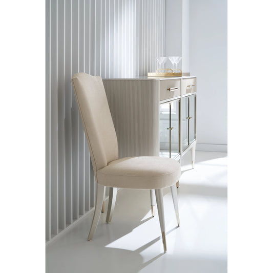 Cherub Side Chair by Caracole in natural and matte pearl. Made from birch in a modern style.