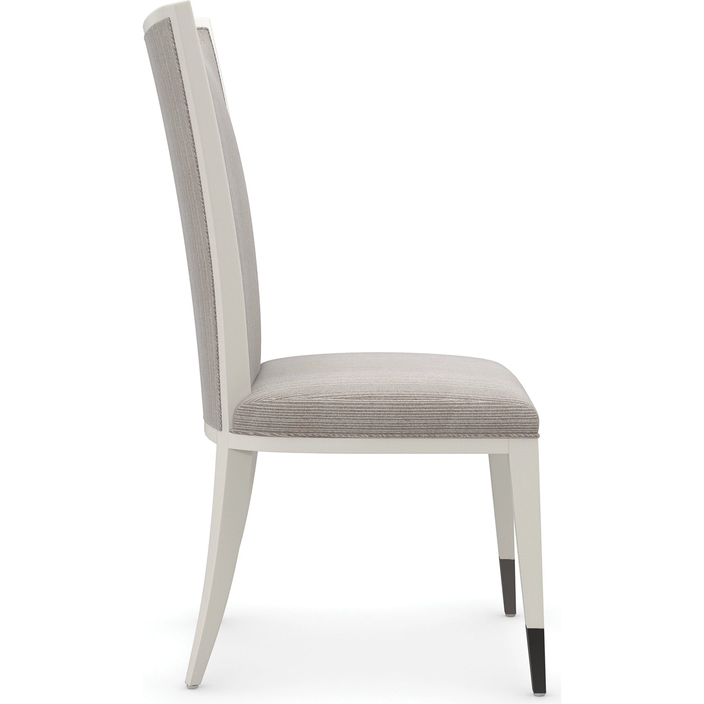 005 SI-1955776 | Additional Silo | Lady Grey Side Chair by Caracole in grey and crème de la creme. Made from birch in a modern style.