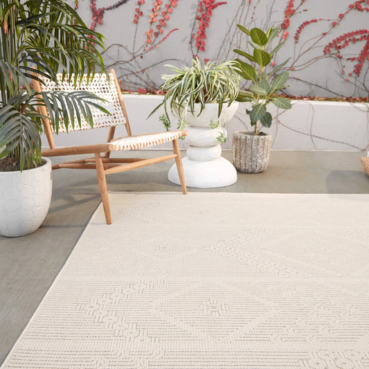 Continuum CNT02 Rug by Jaipur Living in cream. Made from 100% polypropylene in a unique style.