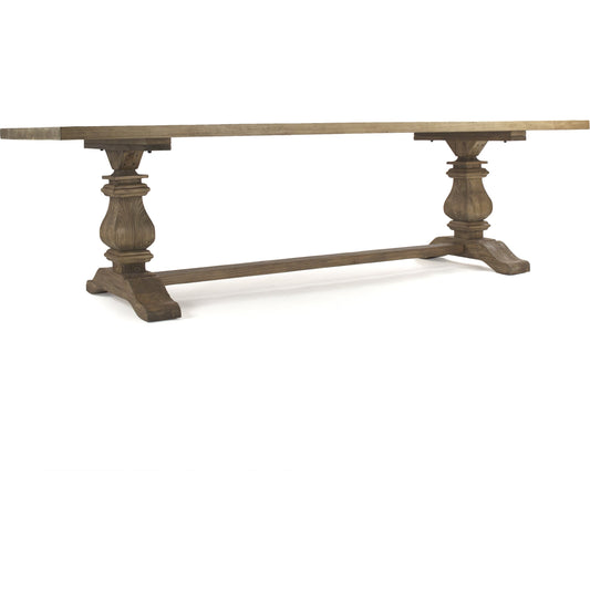 Avery Dining Table by Zentique in stained natural and pine. Made from pine in a cottage & farmhouse style.