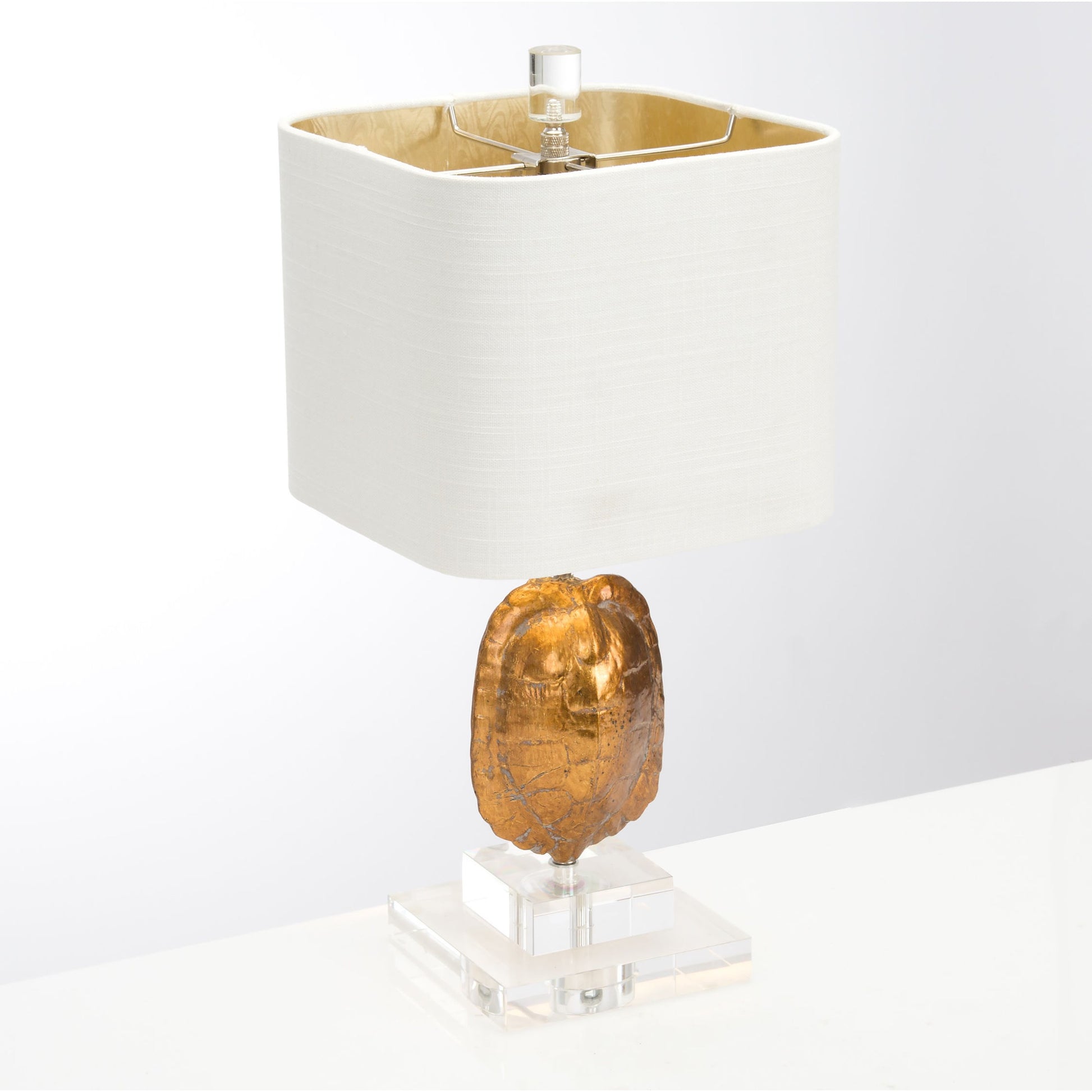 Tortoise Accent Lamp by Couture Lamps in india gold. Made from resin, crystal in a eclectic & global style.
