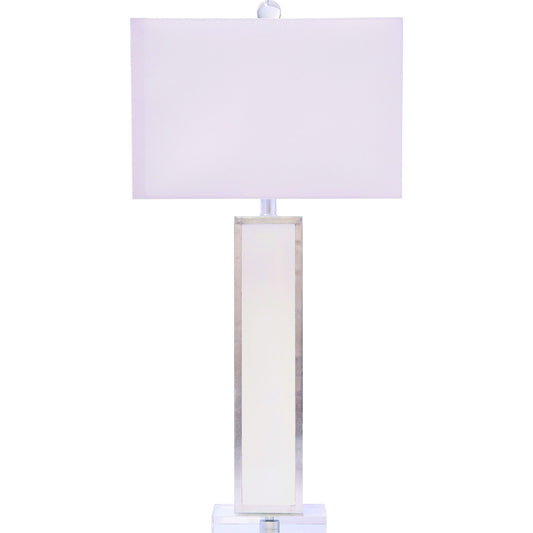 001 SR-388224 | Primary Silo | Blair Lamp by Couture Lamps in white, silver leaf, clear optic crystal. Made from resin, mdf, crystal in a transitional style.