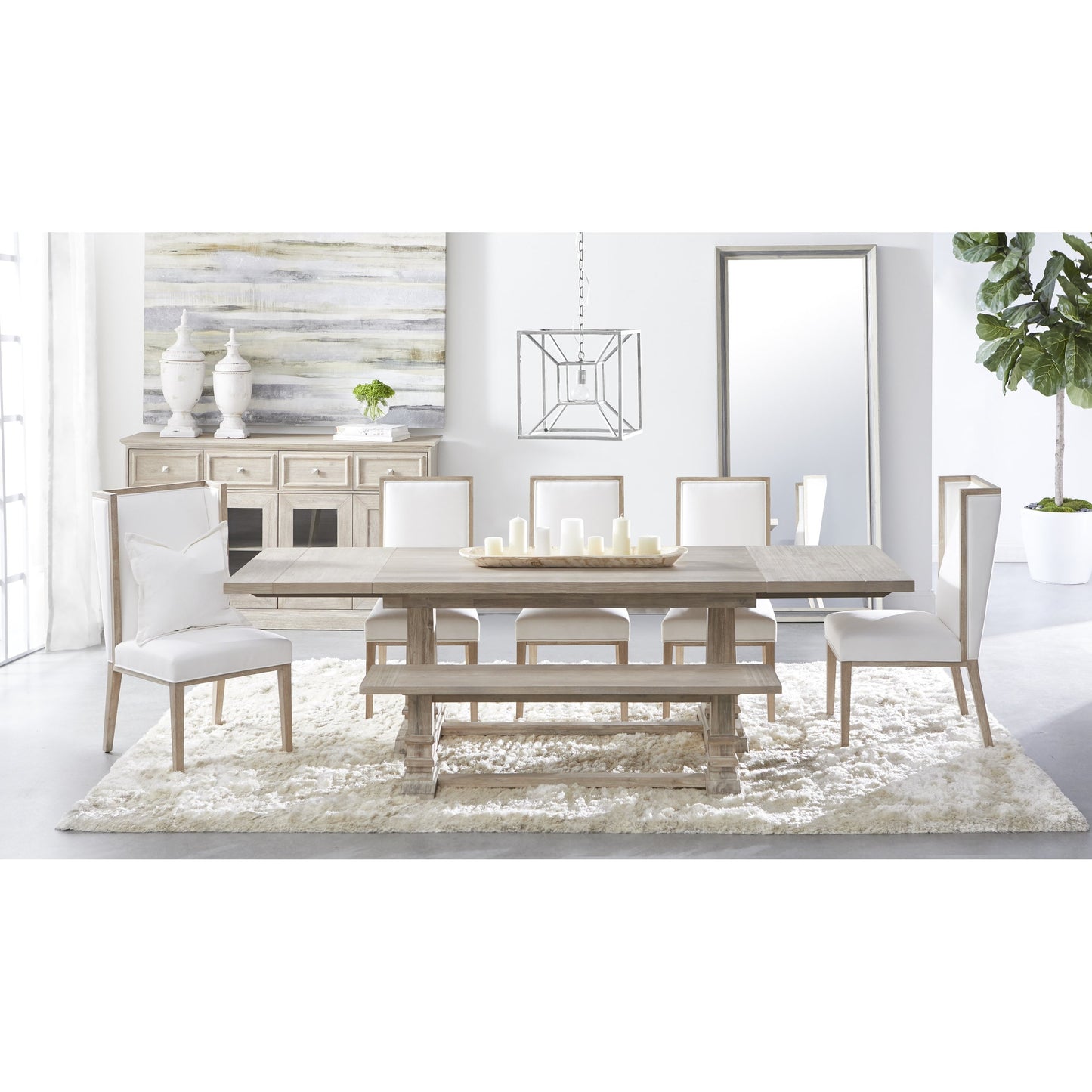 006 SR-387124 | Lifestyle | Caden Mirror by Essentials For Living in cream elm, gray pine. Made from reclaimed elm, reclaimed pine, glass in a modern style.