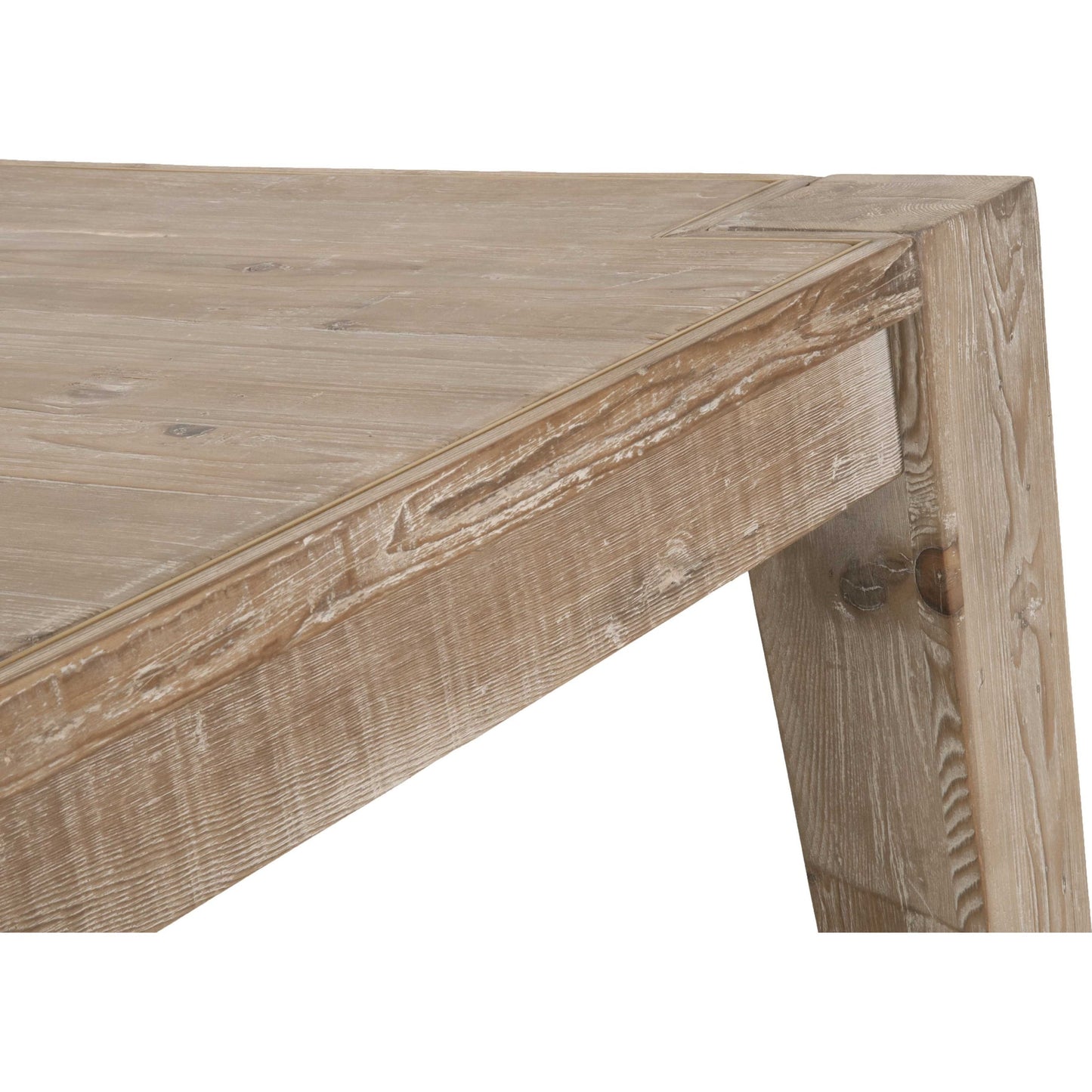005 SR-387127 | Additional Silo | Canal Dining Table by Essentials For Living in smoke gray pine, brushed gold inlay. Made from reclaimed pine, reclaimed pine veneer, metal in a cottage & farmhouse style.
