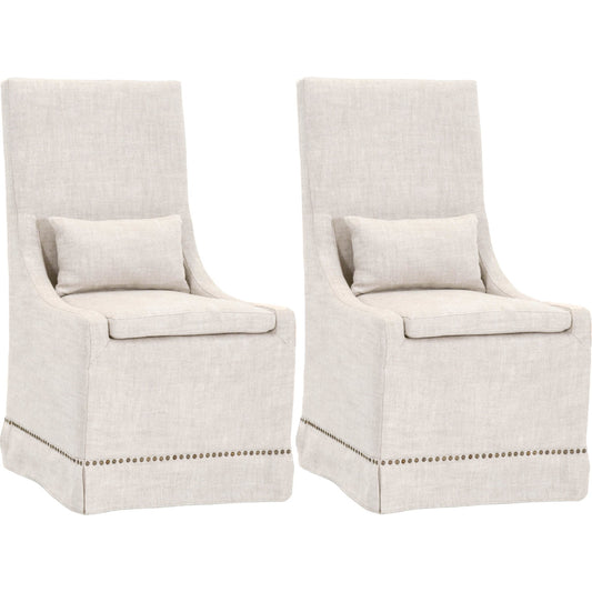 Colleen Dining Chair (Set of 2) by Essentials For Living in bisque french linen. Made from solid birch, 100% french linen in a transitional style.